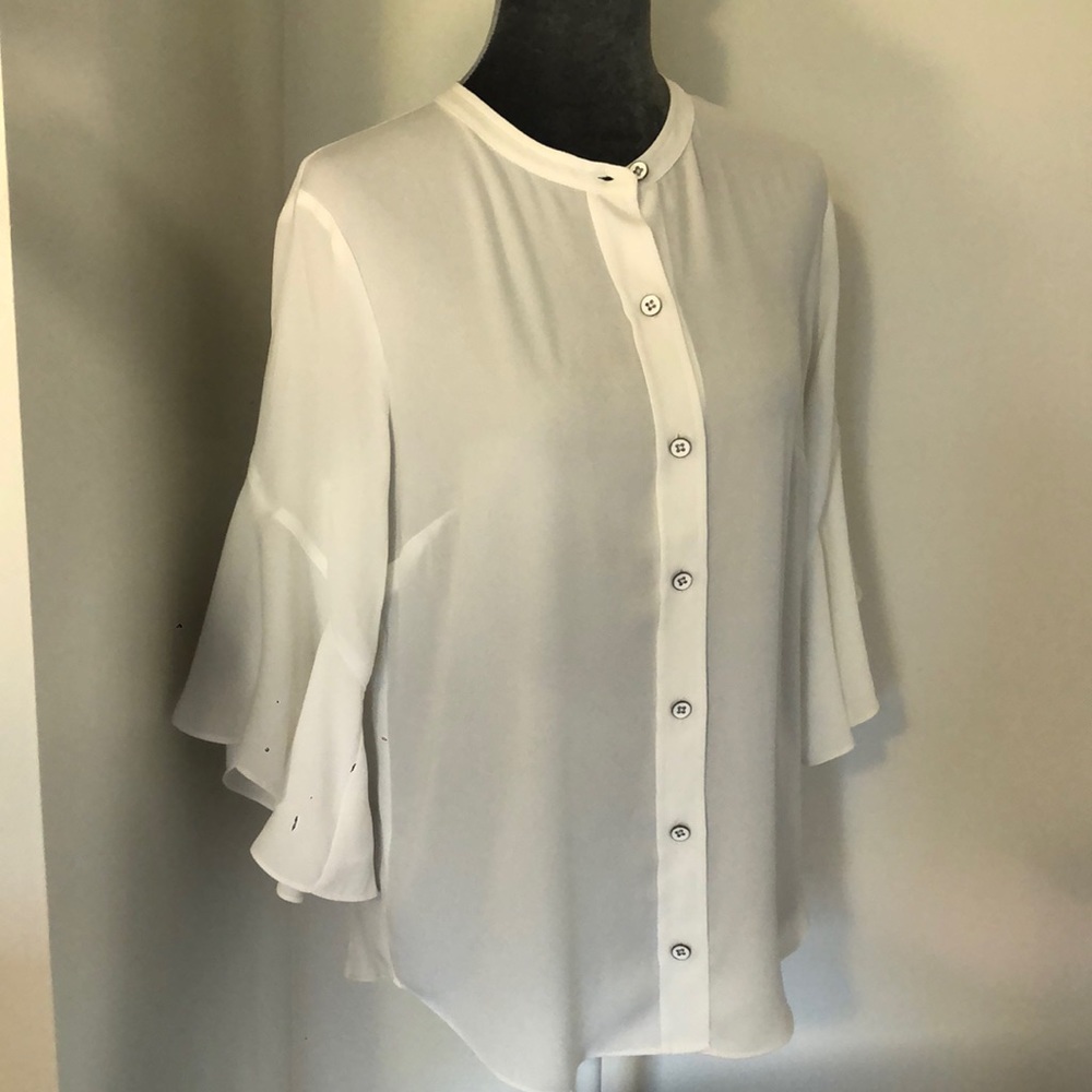 Cabi 5521 Float Blouse Button Front Flutter Sleev… - image 2